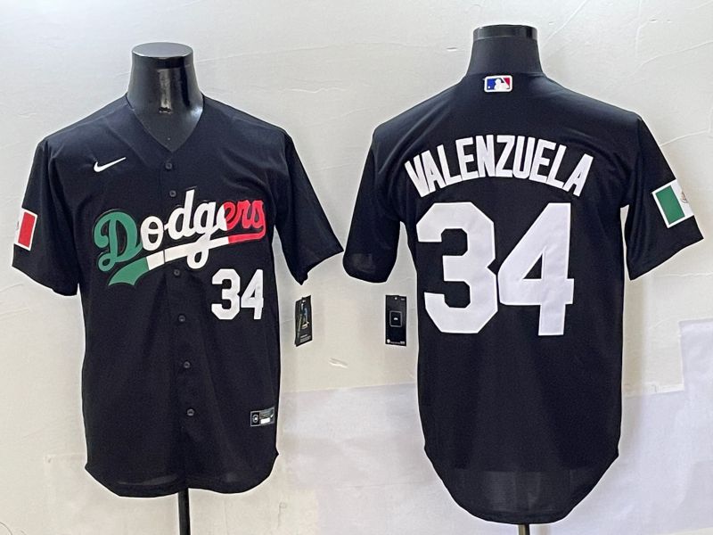 Men Los Angeles Dodgers #34 Valenzuela Black Mexico Game Nike 2025 MLB Jersey style 1->san diego padres->MLB Jersey